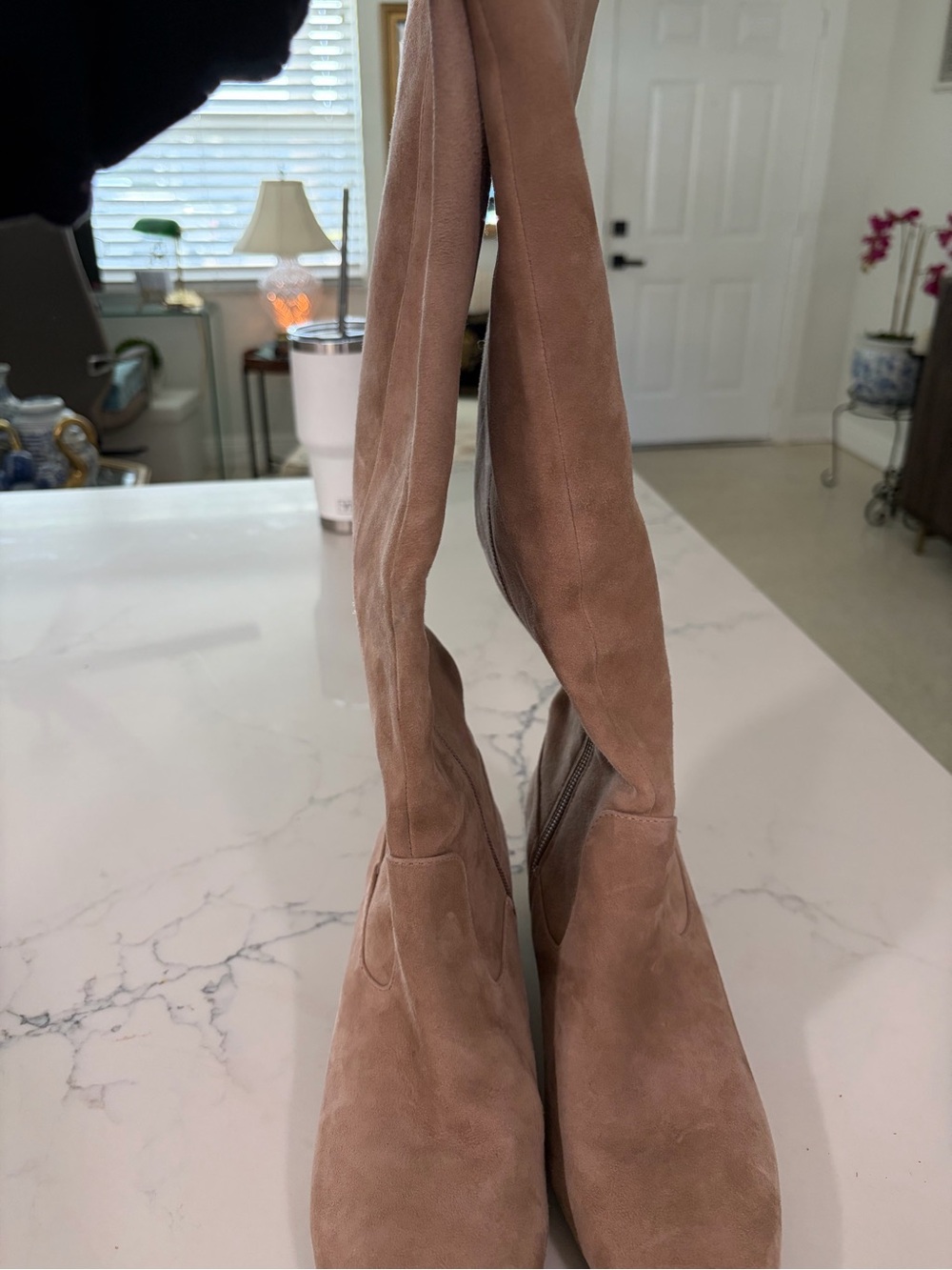 Alex Marie Over-the-Knee Suede Boots in Tan size 8
